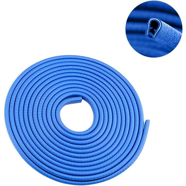 Protectores de Borde de Puerta de Auto, (Azul) Protector de Sello de Goma Universal de 16 Pies Protector de Borde de Puerta de Auto en Forma de U para la Mayoría de los Autos, Protectores de Borde de Barco de Aluminio brillar Electrónica