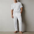 thumbnail image 5 of Two Piece Sets for Men Ice Silk Pants for Summer Thin And Trendy Loose And Hanging Men's Breathable Casual Pants Sports Suit for Men Gray S, 5 of 8
