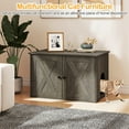 thumbnail image 6 of Costway Hidden Cat Litter Box Enclosure Furniture with Divider for Living Room Hallway, Oak, 6 of 11