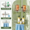 thumbnail image 4 of Corner Shower Caddy Tension Pole: 4-Tier Rust-Resistant Adjustable Bathroom Organizer Shelves - 47-121 Inch No-Drill Quick Installation - Space-Saving Storage for Renters Family - Silver Gray, 4 of 7