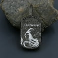 thumbnail image 3 of 2 Tone Custom Baguette Black Gold Finish Capricorn Horse Zodiac Sign Astrology Horoscope Dog Tag Pendent Lab Diamond Charm, 3 of 5