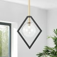 thumbnail image 2 of Fayres 10-inch 1-Light Black and Gold Finish Pendant Lamp (bulbs included), 2 of 4