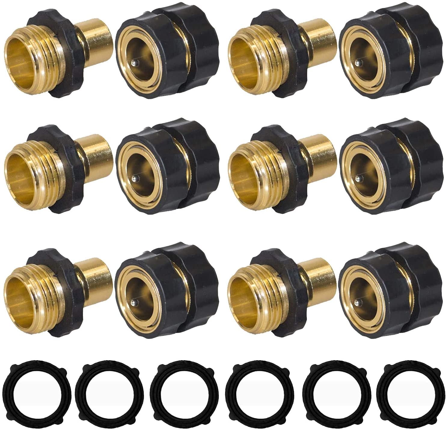 Garden Hose Quick Connect Aluminum Fitting 1/2 Inch Brass Bulkhead Tank Adapter