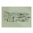 thumbnail image 1 of Western Cutting Board, Wild West Landscape Illustration Mountains Desert Plants Cowboys on Horses, Decorative Tempered Glass Cutting and Serving Board, Small Size, Beige Black, by Ambesonne, 1 of 1