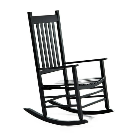 - Outsunny Porch Rocking Chair Outdoor Patio Wooden Rocker - Black