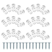 ROSENICE 30Pcs Transparent Glass Retainer Clips with Screw for Cabinet and Furniture Decorative Use