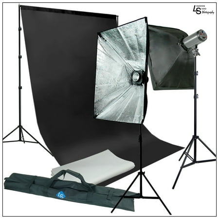 600W Monolight Flash Lighting Kit with 2x 300W Flash Strobes, 2x 24x36