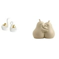 thumbnail image 1 of Elegante Juego De Sujetalibros De Cerámica Con Forma De Cisne, Figuras Artísticas Para Estantería, Entrada, Decoración De Mesa, Regalo único Para Parejas., 1 of 8