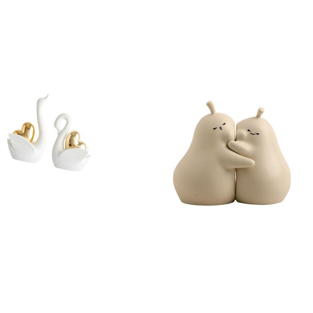 Elegante Juego De Sujetalibros De Cerámica Con Forma De Cisne, Figuras Artísticas Para Estantería, Entrada, Decoración De Mesa, Regalo único Para Parejas.