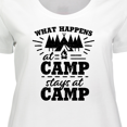 thumbnail image 4 of Inktastic What Happens at Camp Stays at Camp with Tent and Woods Women's Plus Size T-Shirt, 4 of 5