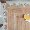 thumbnail image 4 of Area Rug Natural Jute Hand Braided Rug White Scalloped Runner, 4 of 7