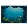 thumbnail image 3 of Ocean Cutting Board, Topical Underwater Cave Fishes Swimming Marine Coral Reefs Exotic Aquatic Beauty Image, Decorative Tempered Glass Cutting and Serving Board, Small Size, Dark Blue, by Ambesonne, 3 of 5