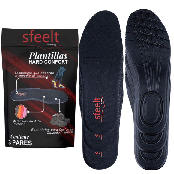 SFEELT – 3 Pares HARD • Plantillas Antifatiga para Trabajo Pesado