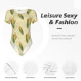 thumbnail image 4 of Balery Yellow Corn Body de cuello redondo de manga corta para mujer Tops de manga corta Tops básicos-Large, 4 of 7