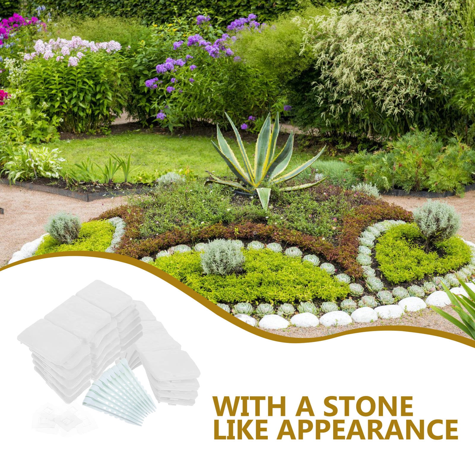 GOOHOCHY Plastic Garden Edging Set - Flexible Landscape Border for Kids, Outdoor Yard Lawn Garden Edging