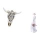 thumbnail image 5 of Escultura Tribal De Cabeza De Toro Y Figura De Niña De Cerámica Para Colgar En La Pared, Ideal Para Oficina, Granja, Dormitorio, Estante, Porche, Armario, Escritorio, Decoración., 5 of 8