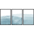 thumbnail image 3 of IDEA4WALL Framed Canvas Print Wall Art Set of 3 Blue Wash Brushstroke Watercolor Nature Wilderness Cozy Neutral Modern Art Decorative Contemporary Minimal for Rooms - 16"x24"x3 Black, 3 of 5