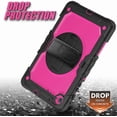 thumbnail image 2 of Timoom Samsung Galaxy Tab S6 Lite 10.4 P610 P615 Case [Full-Body] & [Shock Proof] Hybrid Armor Protective Case with 360 Rotating Stand & Strap for Samsung Galaxy Tab S6 Lite 10.4 P610 P615 - Rose Red, 2 of 8