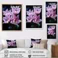 thumbnail image 4 of Designart "Pink Flowers captivate Tulips On Black" Floral Floater Framed Canvas Art Print, 4 of 7