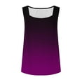 thumbnail image 7 of JTZGDY Ombre Tank Tops for Women Loose Fit Dressy Casual Tie Dye Gradient Color Print Summer Sleeveless Square Neck Tunic Blouse Trendy Flowy Beach Vacation T-Shirts A-Purple XXL, 7 of 7