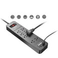 thumbnail image 3 of Huntkey Multiprise avec Cordon Robuste, 8 Prises et 2 Ports USB, Lot de Black (4, 3 of 7