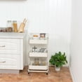 thumbnail image 4 of Gymax 32.5" 3-Tier Metal Rolling Storage Cart W/2 Brakes Kitchen White, 4 of 10