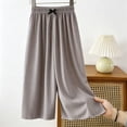 thumbnail image 5 of Girl's Wide Leg Cotton Trousers Elastic High Waist Casual Palazzo Pants Cute Bow Summer Vacation Outfits Comfy Travel Bottoms, 5 of 5