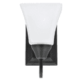 thumbnail image 2 of Luminance Square Lexington Vanity Light Wall Sconce | Black and White Bathroom Decor Fixture for Over Sink and Above Mirror Damp Rated 1-Light F3681-31, 2 of 5