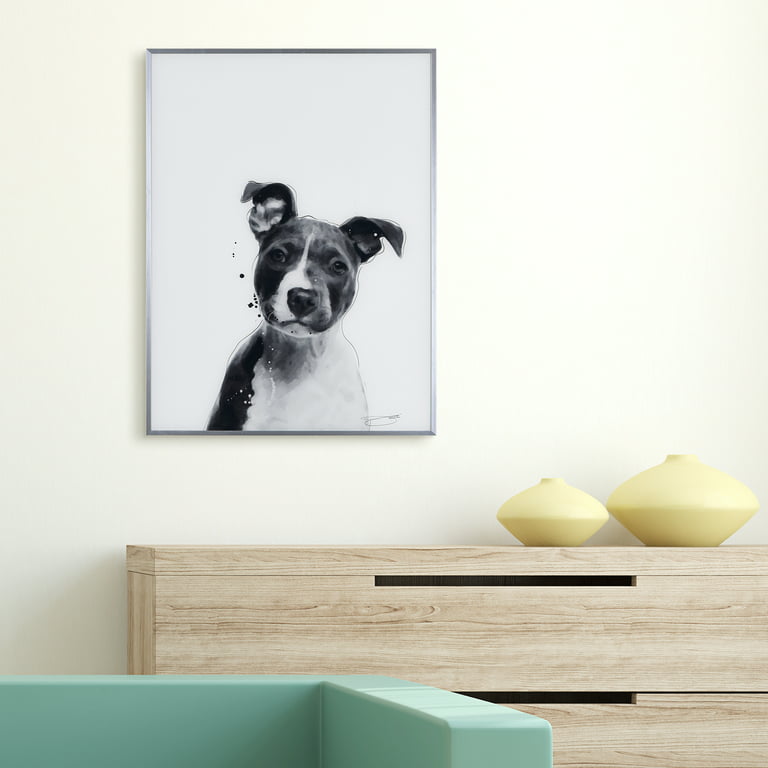A portrait of a Pitbull Jigsaw Puzzle for Sale by ArtistMark00