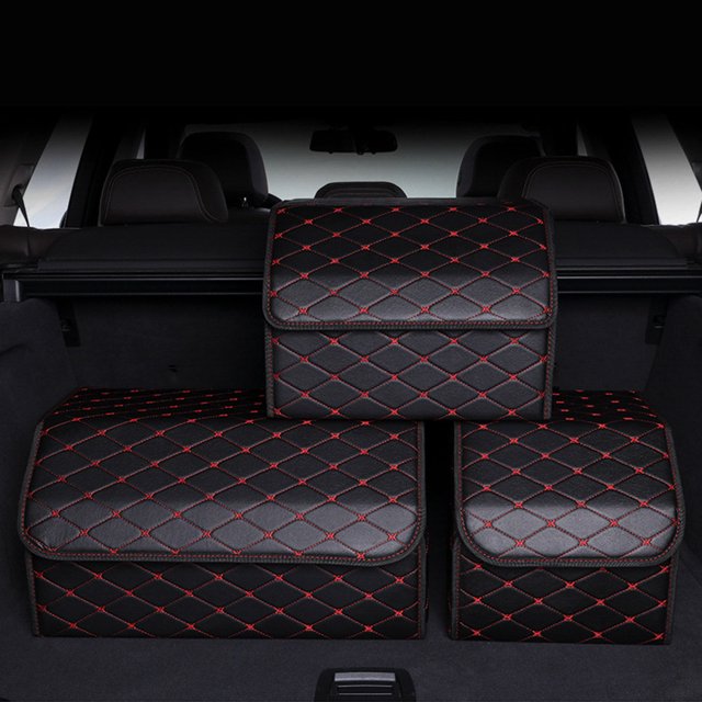 Estuche de almacenamiento automático plegable Cuero Desmontable Gran capacidad Montado en el vehículo Transporte