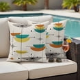 thumbnail image 2 of 2 Pack Outdoor Waterproof Throw Pillow Covers,Mid Century Orange Abstract Geometric Decorative Square Pillow Case Patio Pillowcases for Chair Couch Sofa 16x16in, 2 of 9
