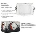thumbnail image 2 of 2 Pack Storage Bins with Handle Fabric Organizer Basket Foldable Box Ink Basketball 14.2x10.2x8.3, 2 of 8