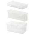 thumbnail image 4 of Pencil Case Extra Large Capacity Plastic Pencil Box Stackable Translucent Clear Pencil Box Office Supplies Storage Organizer Box for Gel Pens Erasers Tape Pens Pencils Mark, 4 of 8