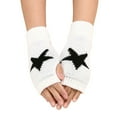 thumbnail image 2 of PMVFHDE Gloves & Mittens Women's Woolen Autumn Winter Outdoor Warm Cold Proof Thickened Printed Half Finger Mittens White - One Size, 2 of 5