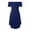 Blue, variant on Plus Size Off The Shoulder Dress For Women Short Sleeve High Low Hem Skater Party Gown