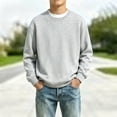thumbnail image 3 of Abcomgle Boys Long Sleeve T Shirts Size 7-8 Crewneck Winter Tee for Boys Casual Basic Boys Tops Essential Solid Boys Sweatshirts, 3 of 5
