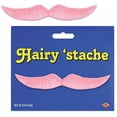 thumbnail image 2 of Beistle Pack of 12 Pink Hairy Mustache Costume Accessories 5.5", 2 of 2