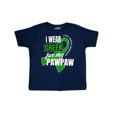 

Inktastic I Wear Green For My Pawpaw Liver Cancer Awareness Gift Toddler Boy or Toddler Girl T-Shirt