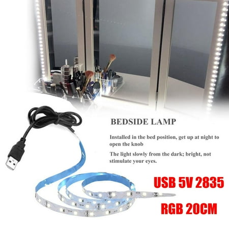 

knqrhpse led lights for bedroom Strip 20CM Bar Kit Lighting Light TV 5V RGB USB 12SMD Back 2835 LED led lights