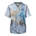 thumbnail image 1 of Plus SizePrinted Scrub Working Uniform Tops For Men's Cross V-Neck Short Sleeve Fun T-Shirts Workwear Tee With Pockets L, 1 of 3