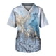 thumbnail image 1 of Plus SizePrinted Scrub Working Uniform Tops For Men's Cross V-Neck Short Sleeve Fun T-Shirts Workwear Tee With Pockets, 1 of 3