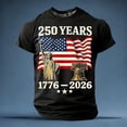 thumbnail image 4 of Leey-World Mens 250 Anniversary Usa Shirt 1776-2026 250th Birthday Patriotic American Flag T-Shirt 4th of July Shirt(Black,XL), 4 of 4