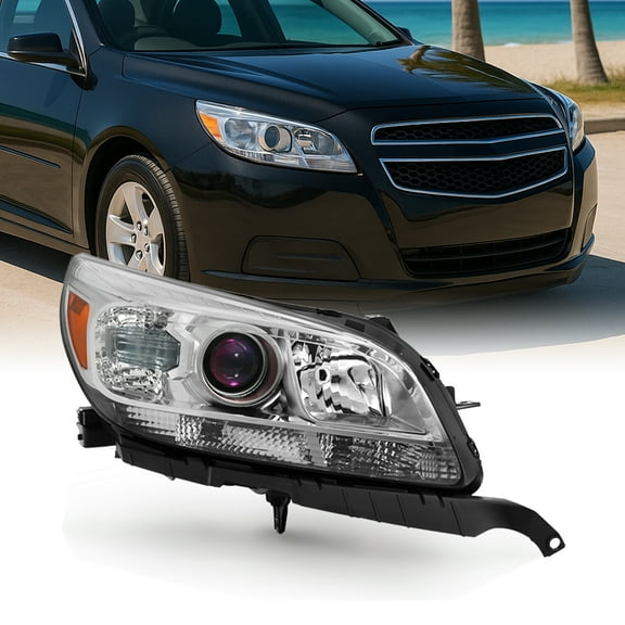 AKKON - For 13-15 Chevy Malibu LT/LTZ/Eco Models Chrome Headlight Front Lamp Passenger Right Side Driect Replacement