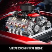 10171 V8 Engine Building Blocks Sets, V8 Engine Model kit That Run, Build Your Own STEM Model Engine, 8-Cylinder Car Engine Building Engineering Toys for Age 14+/Adults Collections(487+PCS)