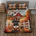 thumbnail image 2 of Thanksgiving French Bulldog Pilgrim Grateful, Thankful, Blessed Fall Welcome Quilt Bedding Set Dog Lover Gifts 1 Blanket Bed Cover 2 Pillowcases - 00021, 2 of 5