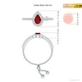 thumbnail image 4 of ANGARA Natural Floating Pear-Shaped Ruby Bolo Ring with Halo in 14K White Gold for Women (Size-6x4mm) | July Birthstone, Birthday, Anniversary, Jewelry Gift for Women | Natural Ruby Ring, 4 of 8