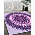 thumbnail image 2 of Ahgly Company Indoor Rectangle Patterned Dark Magenta Purple Area Rugs, 5' x 8', 2 of 6