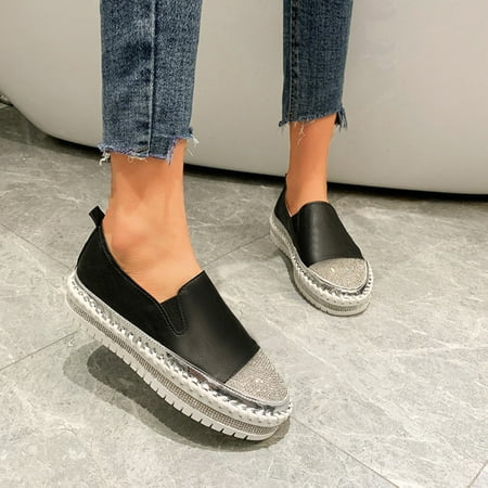 

ZTTD Shoes Single Flat Comfortable Rhinestone Fashion Shoes Women s Casual Platform Women s Casual Shoes
