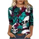 thumbnail image 1 of Camiseta holgada estampada a la moda para mujer, blusa de manga 3/4 de longitud media, Tops informales con cuello redondo Fridja  fjkfkj1315, 1 of 5
