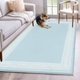 thumbnail image 2 of Sky Blue Greek Key Large Area Rugs for Bedroom Living Room, Soft Non Slip Carpet Bedside Rug, Geometric Greece Ancient Farmhouse Geo Rectangular Floor Cover Kitchen Accent Rug 2.7'x5' for Office, 2 of 9